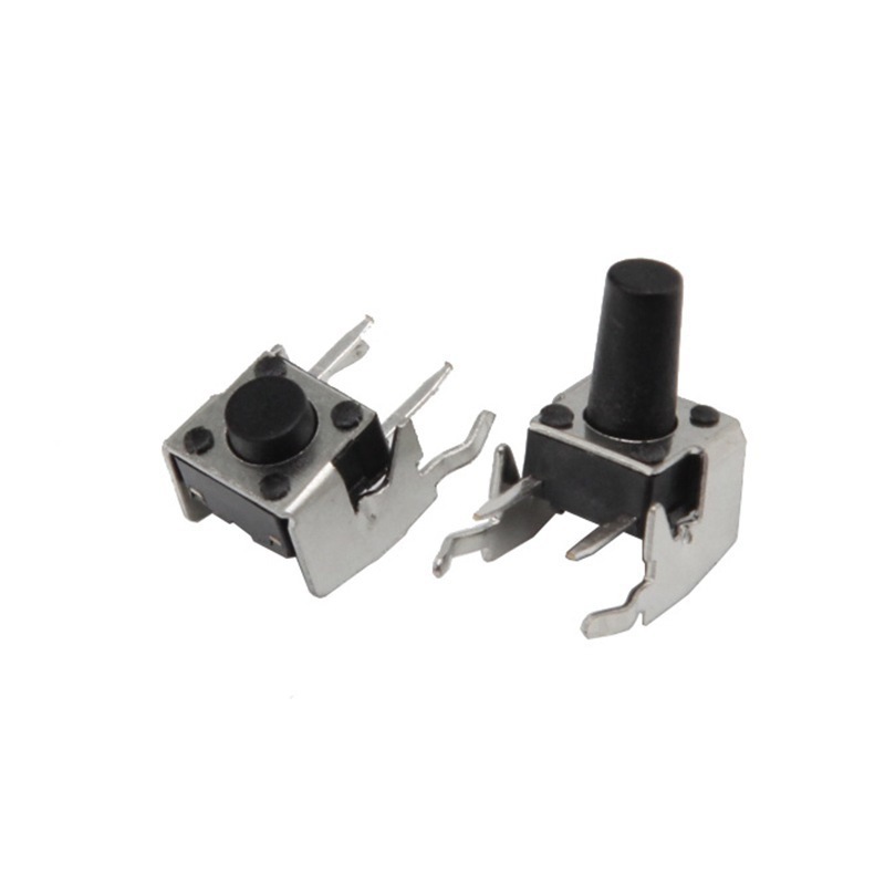 轻触按键触点开关6X6X4.3至21毫米高支架90度2铜脚2固定脚插件