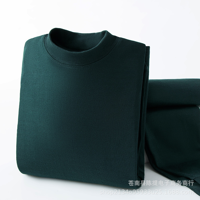 중간 칼라 블루 그레이 순면 가을 코트와 긴 바지 정장