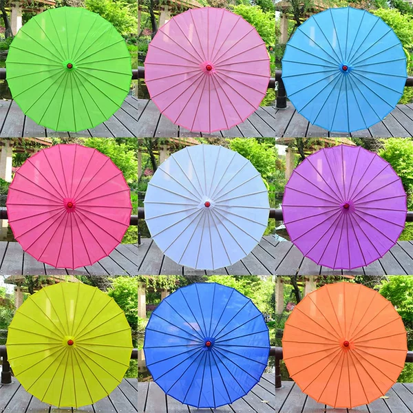 Factory direct supply solid color craft umbrella Jiangnan performance umbrella Chinese style dance antique decorative prop umbrella