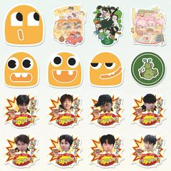 100张新款十个勤天二巡物料贴纸卡通可爱趣味后陡门周边装饰手账