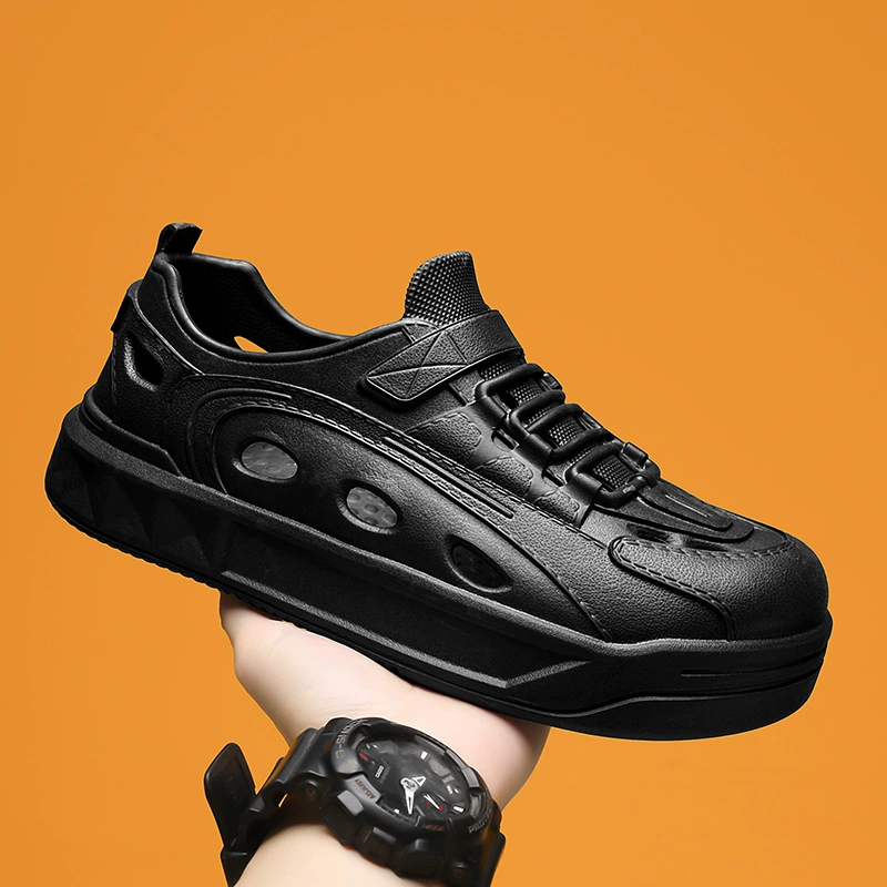 Туфли с дырками на толстой подошве для мужчин летом носят противоскользящие и фекалий пляжные сандалии на свежем воздухе