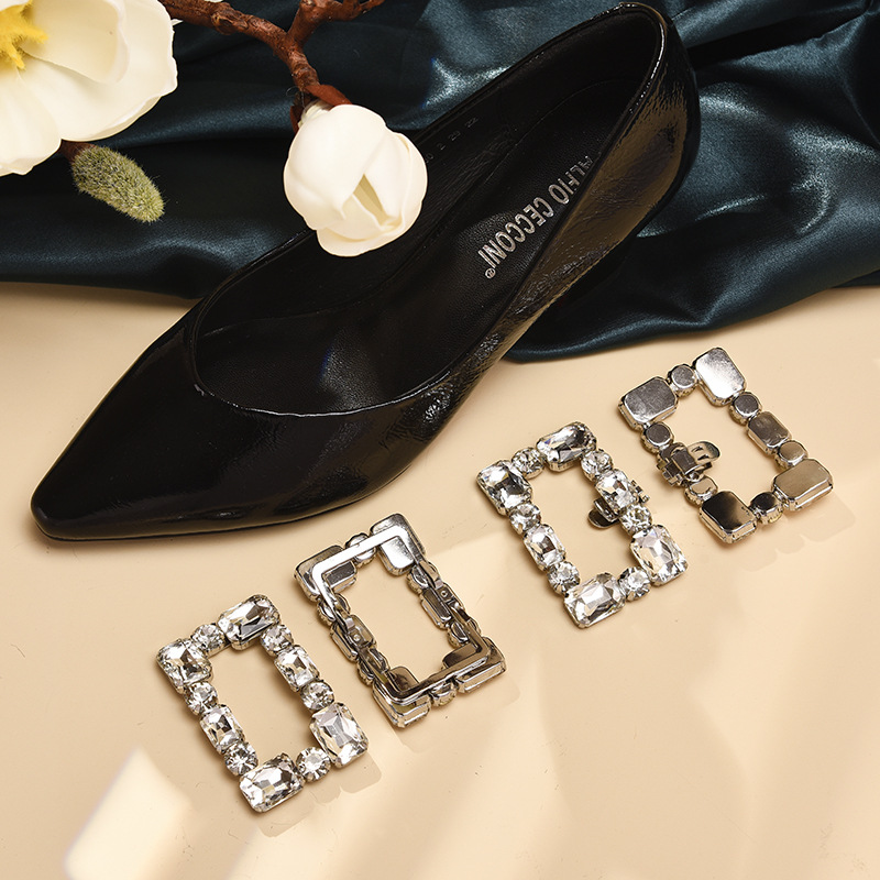 Todo fósforo de hardware soldadura zapato hebilla zapatos de mujer metal rhinestone zapato flor decoración superior accesorios de zapatos extraíbles accesorios de punta