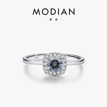 MODIANĦ��50�ֻ�ɫĪɣʯ��ָs925���պ��߹������ҫָ��Ů