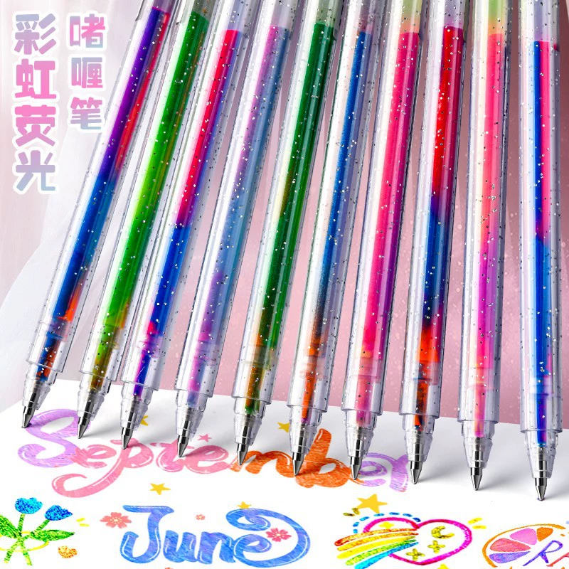 Rainbow Discus Pen Flash Gel Pen Board Pen Pen Pen Dedicated Pen Colored Pen Fluorescence Pen Silver Pen