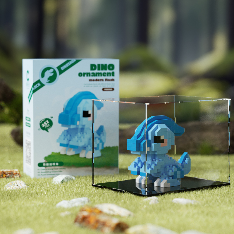 Compatible con Lego Dinosaur Tyrannosaurus Rex Muñeca de dibujos animados Bloques de construcción Adornos de montaje Juguetes educativos para niños Regalos para niños y niñas