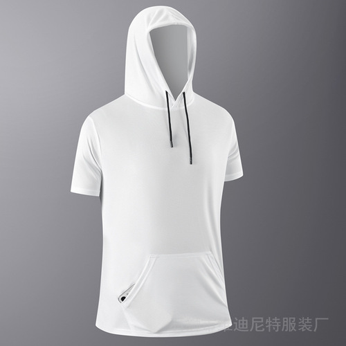 Cross-border European code best-selling quick-drying hooded sweatshirt sports fitness basketball training T-shirt for men breathable running summer