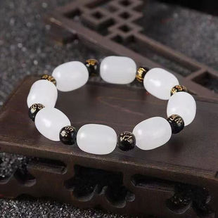 Imitation of Hetian Jade Bracelet Liuzi Zhenyan Bracelet Live Drainage Scenic Spot Stalls Will Sold Gift Manufacturers