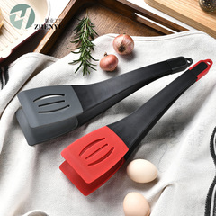 Kitchen Silicone 3-in-1 Steak Spatula Tongs, Panini Press Steak Knife Food Tongs, Sautéing Spatula Cooking Spoon Kitchen Tongs