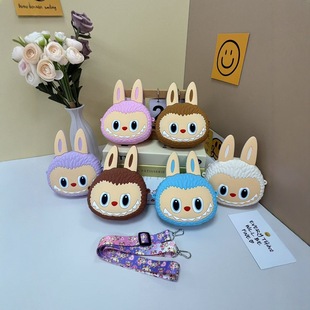 Bubble Mart Children's Bag Silicone Labubu Cartoon Crossbody Bag Boys and Girls Coin Purse Coin Storage Bag