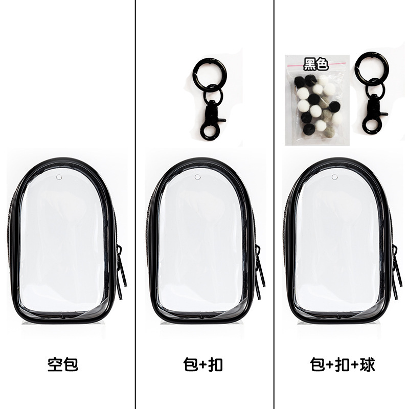 Double zipper small cargo bag, black, 6*3.5*10cm (empty bag)