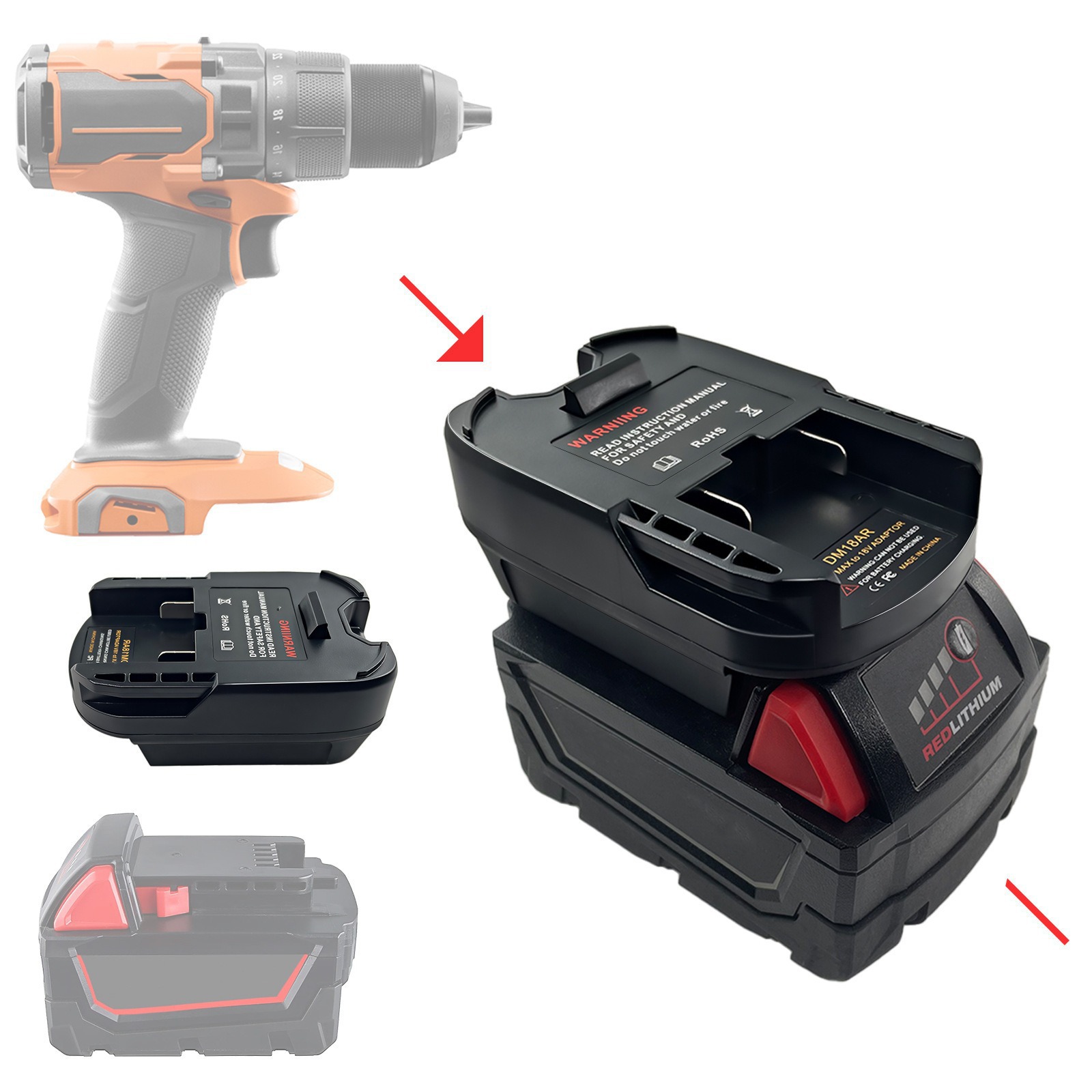 Adaptador de batería de cabello directo del fabricante es compatible con Dewei Mutian MiWatch 100 convertidores de baterías rotativas mutuas image 40