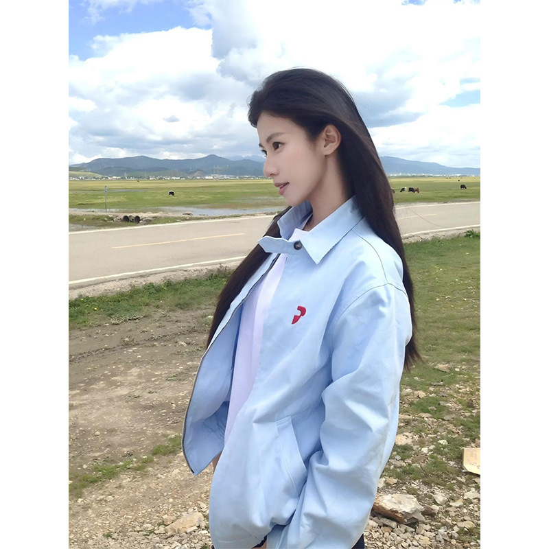 美式cleanfit立领哈灵顿夹克外套男女款秋季高级感短款工装棒球服|undefined