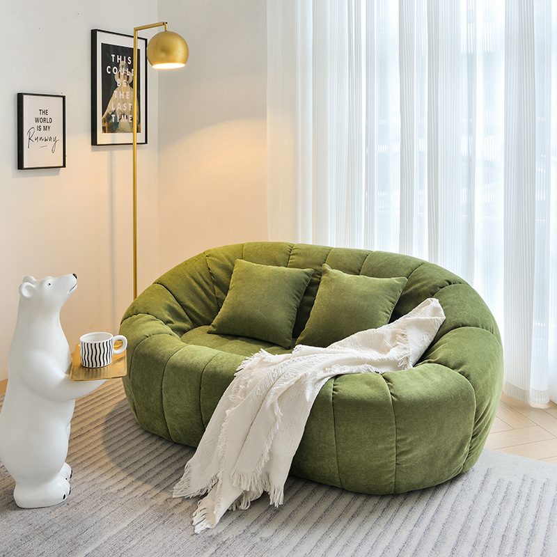 Lamb wool sofa for small homes, popular casual sofa, pumpkin lazy sofa, minimalist modern light luxury fabric sofa