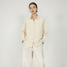 真丝桑蚕丝衬衫女日系翻领宽松上衣中长款通勤小众休闲干丝衬衣