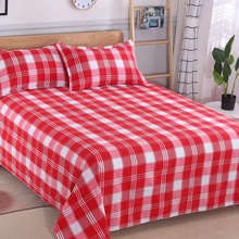 老粗布纯棉加厚床单加密凉席单件双人床棉麻布帆布夏季提花J^