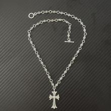 欧美跨境饰品复古简约十字架吊坠项链街头嘻哈朋克男女情侣毛衣链