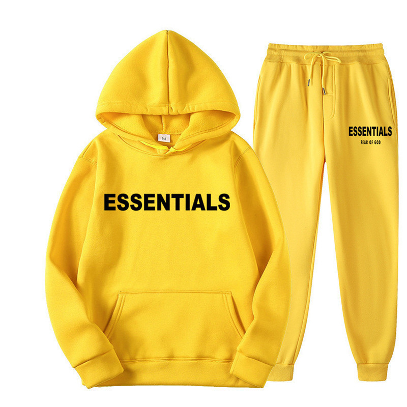 Men's Hoodie Set with Letter Print, Casual Versatile Trendy Brand Loose Sweatpants and Hoodie Men's Set Summer Fashion