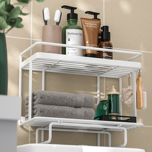 No punching bathroom toilet storage rack household toilet sink hanging basket toilet rack wall hanging storage rack