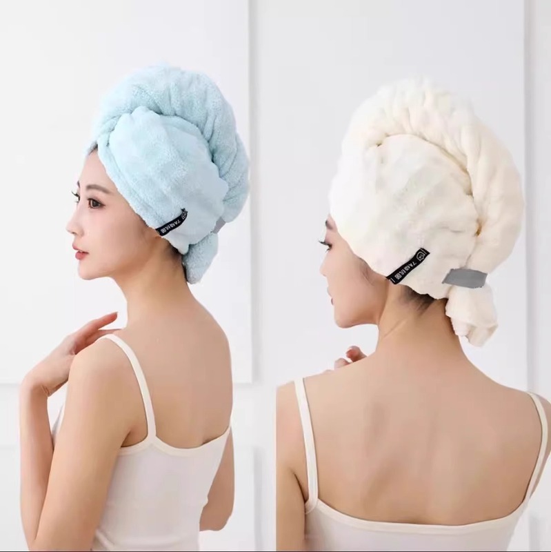 ドライヘアキャップ、超吸水性、速乾性、ワンピースシャンプーとヘアタオル、女性用大人用ブローフリーヘアキャップ、増毛シャワーキャップ|undefined