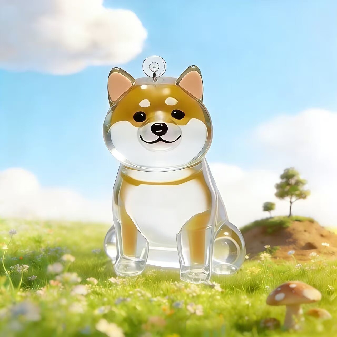 Caja de almacenamiento para perros y gatos colgantes de pelo transparente colección de almacenamiento cápsula bolsa colgantes de llaver