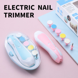New Luminous Newborn Anti-pinch Nail Clipper Shear Children Electric Nail Clipper suit Baby Nail Grinder Wholesale