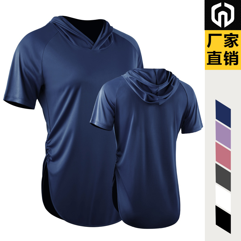 Deportes de las mujeres con capucha cintura de manga corta ropa de protección solar de secado rápido para adelgazar correr baloncesto yoga ropa de entrenamiento casual image 11
