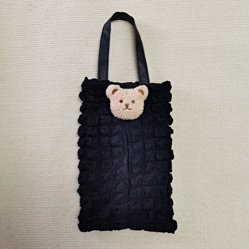 Korean-style cute bear tissue box cover for car seat backs, suitable for babies and children