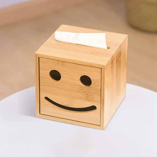 Household Wooden Tissue Box Toilet Paper Box Creative Living Room Roll Paper Bamboo Wood Tissue Storage Box