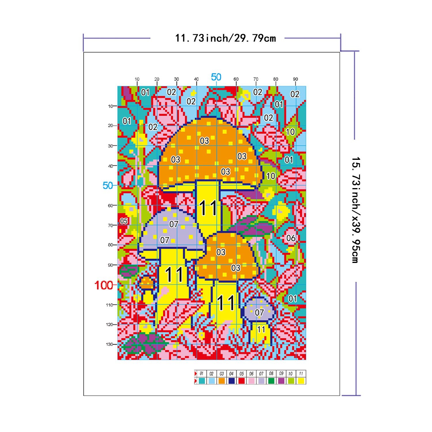 El comercio exterior de bordado cruzado de pequeños hongos de verano nuevo lindo dibujo animado sala de estar hilo hecha a mano bolsas de material bordado diy image 3