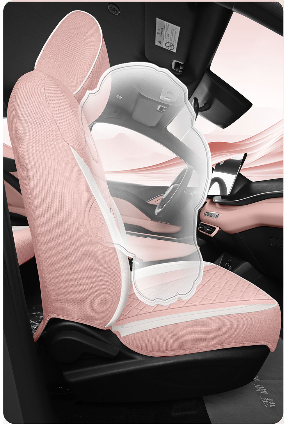Byd Seagull 26 Models Special Linen Car Seat Covers, All-Season Breathable Seat Cushions, Full Fabric Seat Covers