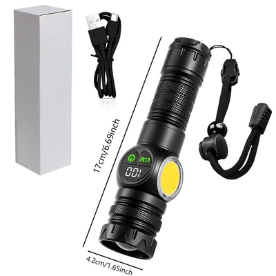Digital White Laser Flashlight Multifunctional Strong Light Flashlight Screen Magnet Tail Magnet COB Side Red White Light (UV fənərlər) - separate-2305-flashlight
