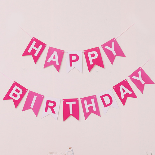 Small Number Birthday Banner Colorful Birthday Happy Letters Fish Tail Banner Party Scene Decoration Card Paper Banner Decoration