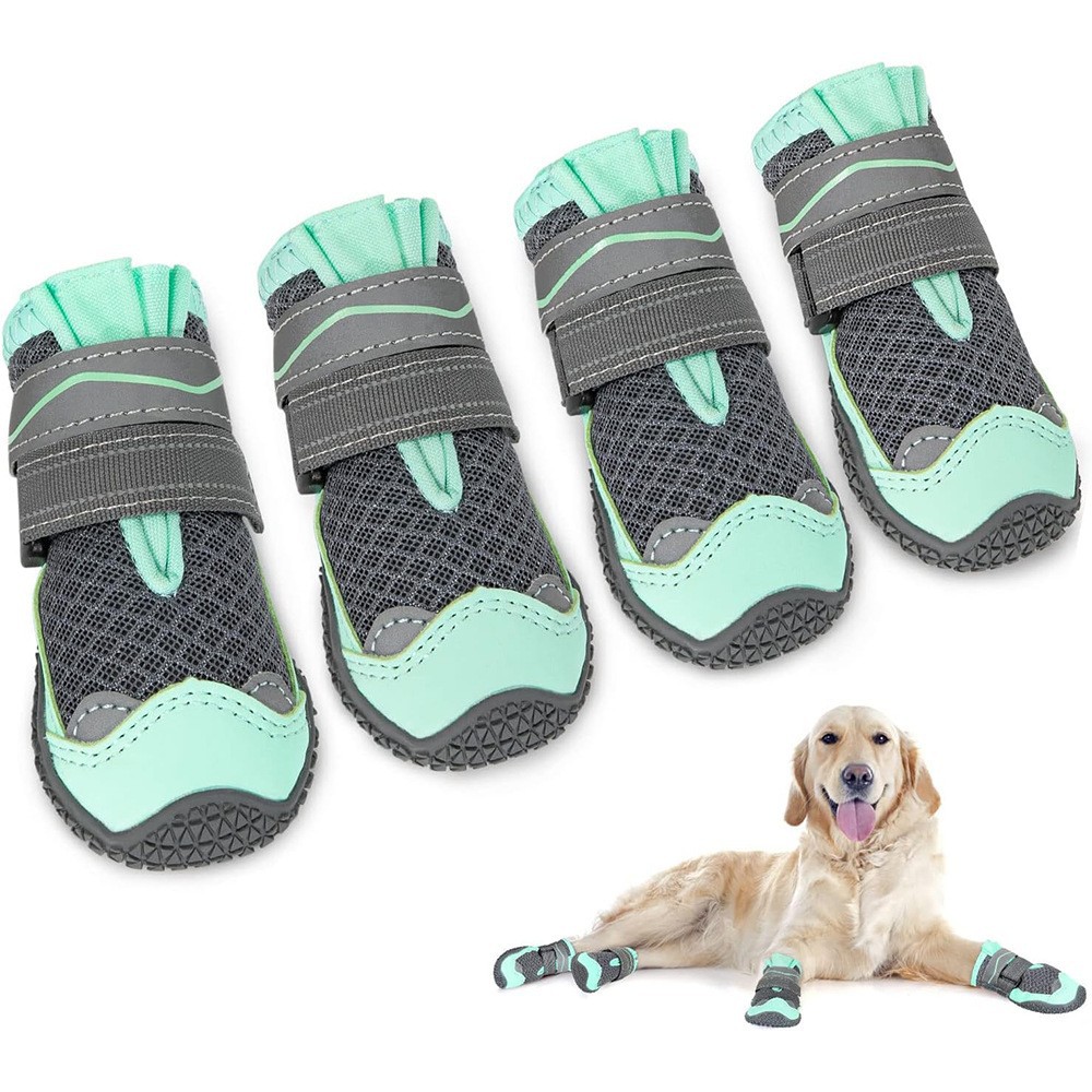 Zapatos para perros de gran venta transfronterizos para primavera, verano y otoño, zapatos transpirables de malla para Golden Retrievers y Pastores Alemanes, zapatos deportivos para perros para exteriores.