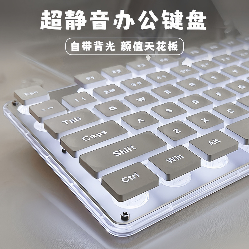 Forerunner GX710 mute keyboard and mouse mechanical feel wired computer notebook girls office high color value