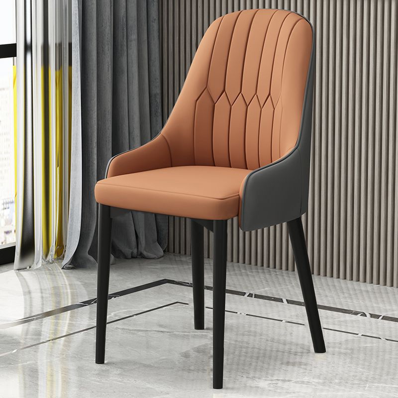 Silla de comedor de lujo nórdica, silla de respaldo doméstica moderna y simple, restaurante italiano, mesa de comedor de hotel de cuero de paquete suave