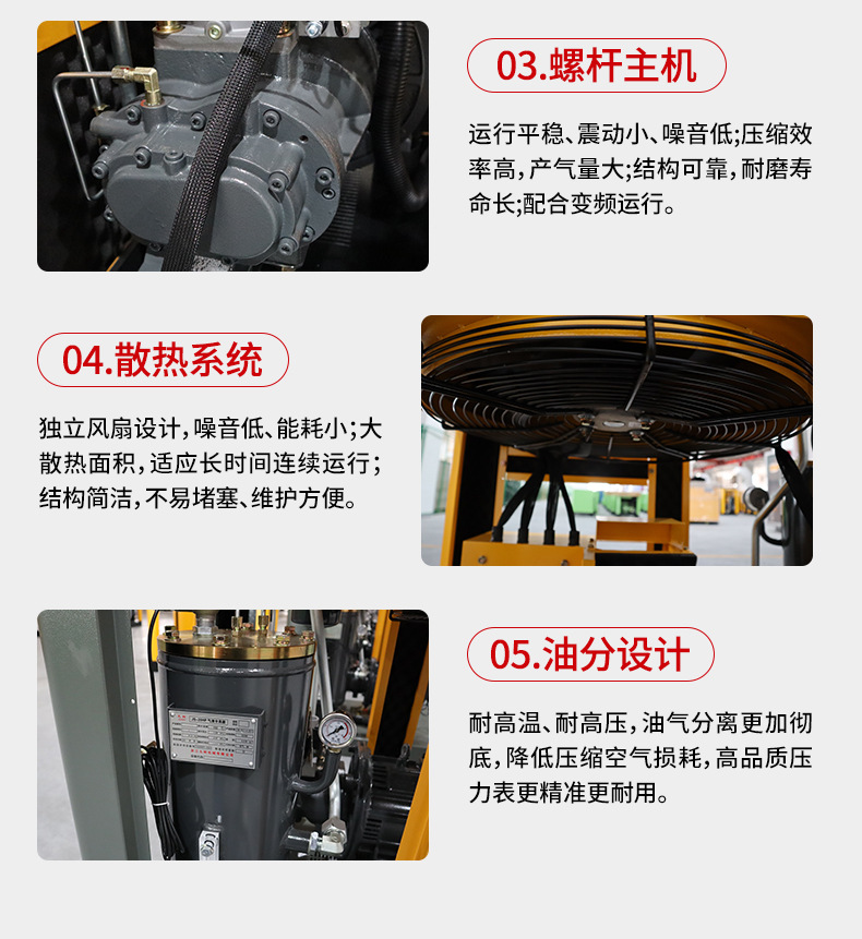 132kw bipolar screw air compressor, large medium-high pressure dual-cylinder two-stage air compressor, direct from the factory