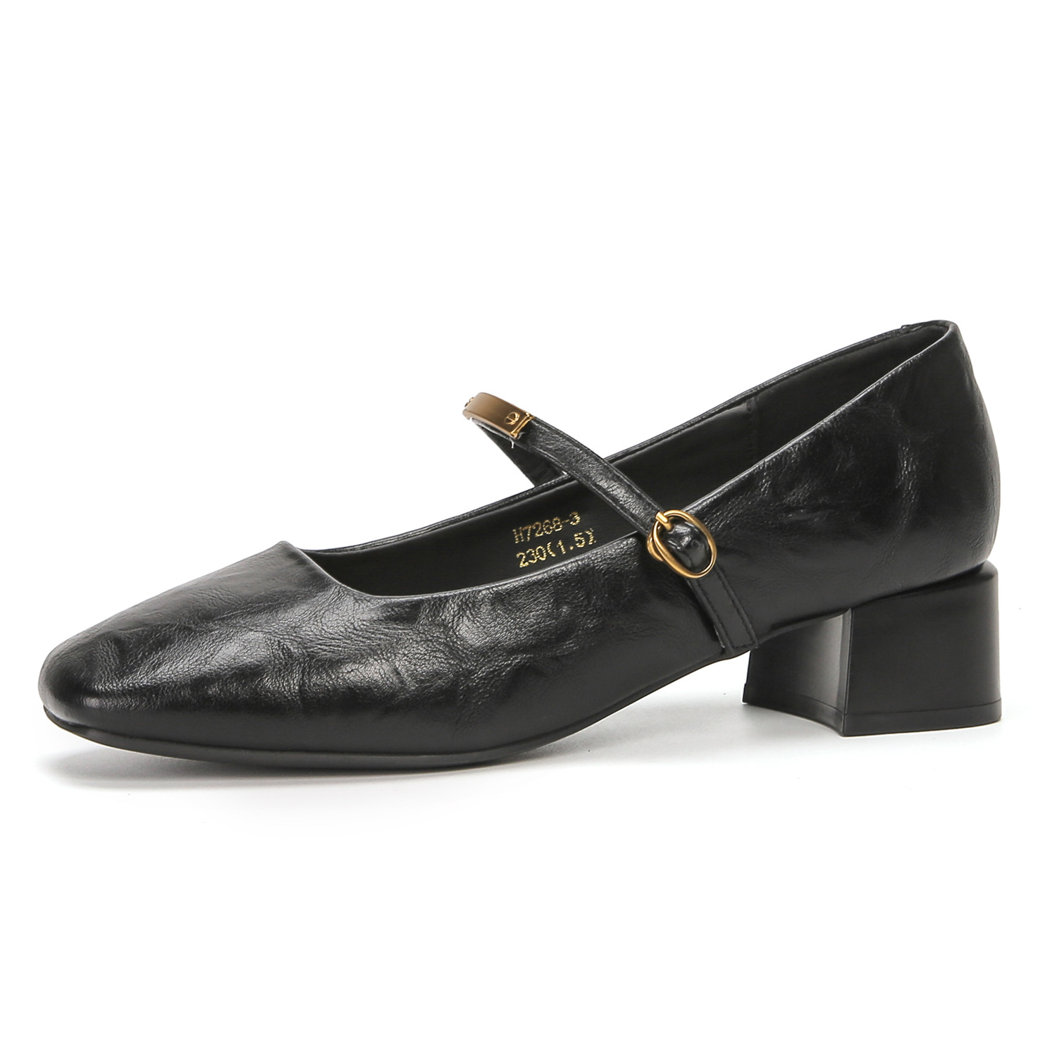 Damen Mary Jane Loafers Aus Leder Mit Blockabsatz Retro Stil_voghion.com