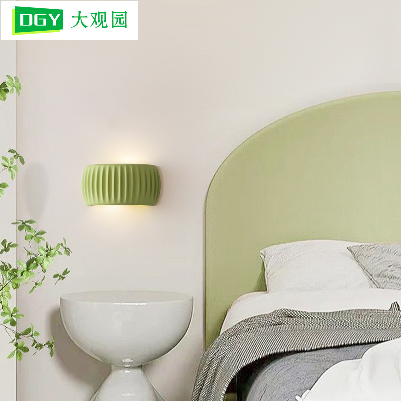 Lámpara de noche para dormitorio Grand View Garden, estilo francés color crema, minimalista, para pasillo, lámpara de pared para sala de estar romana, 522L