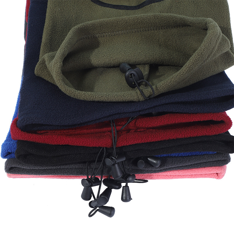 Cross-border winter warm collar polar fleece scarf windproof sports headgear ski neck protection fleece hat riding mask