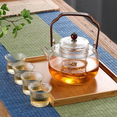 High borosilicate glass cooking dual-purpose lifting beam pot glass flower teapot boiling teapot boiling water tea health pot tea boiling device