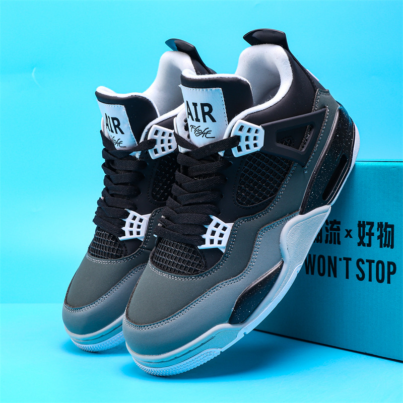 Zapatos de baloncesto Putian puros originales AJ4 amarillos hembra rojo trueno macho AIR negro gatos zapatos de hombre zapatos de mujer zapatos deportivos