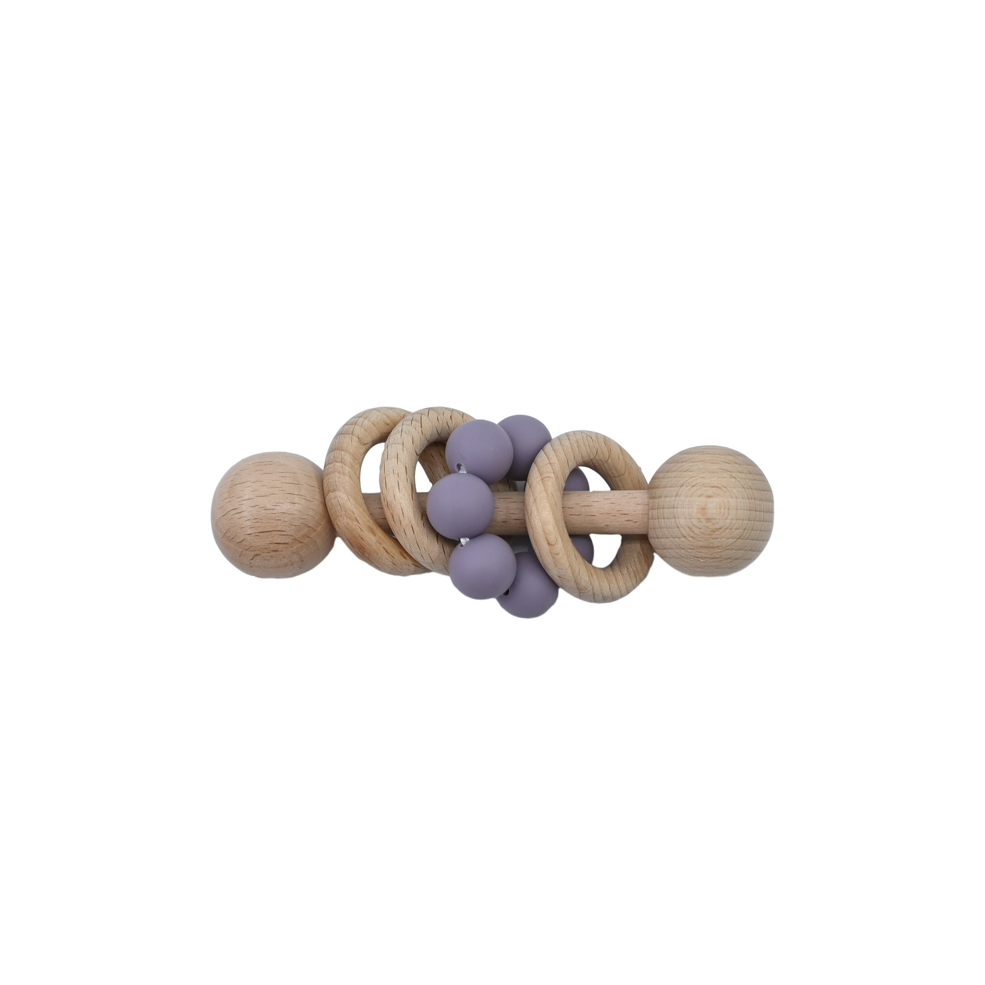 Animal de madera hecha a mano campana bebé puede roer madera silicona perlas de madera campana de mano juguete tranquilizador