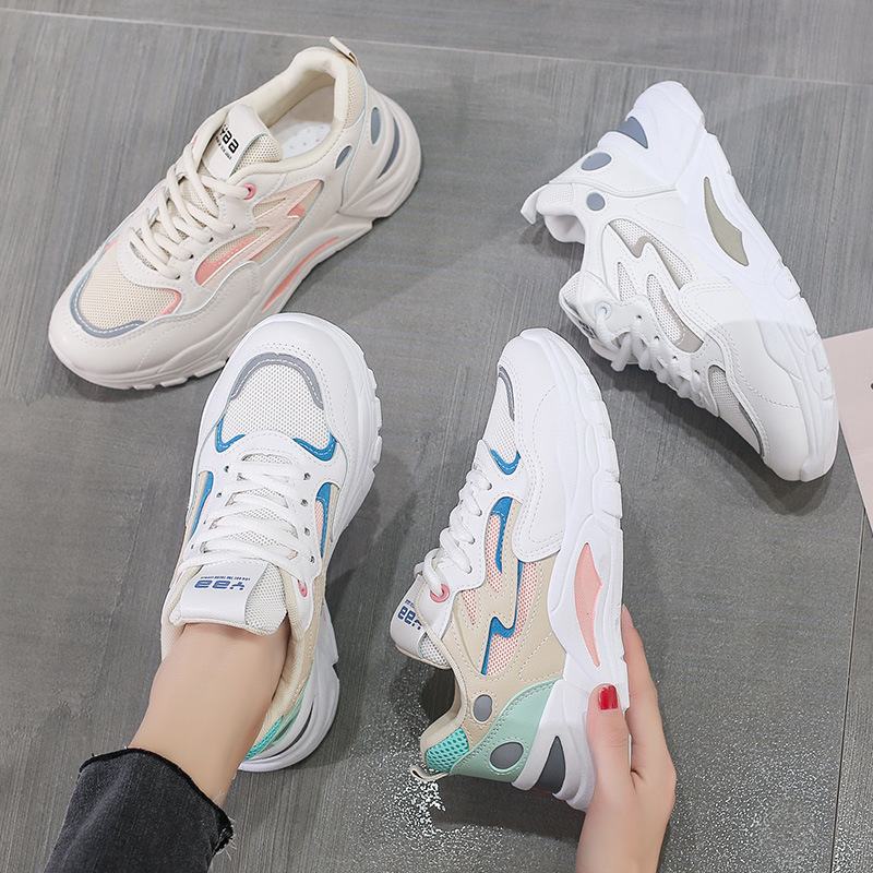 Trendy Dad Shoes for Women 2026 Autumn New Versatile Internet Celebrity White Mesh Breathable Casual Sneakers 811-1