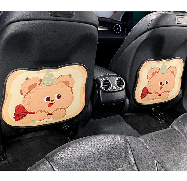 Short Butter Bear Chair Back Anti-kick Pad Children's Rear Seat Protective Pad Anti-dirty Protective Pad for Car Rear Wear