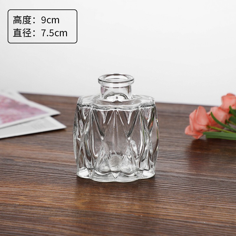 外国貿易卸売ライト高級ハイエンド小さな花瓶セットレトロレリーフフラワーアレンジメント装飾品透明ガラス花瓶|undefined