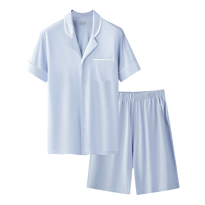 Belleza piel algodón mercerizado verano fresco de las mujeres delgadas pijamas manga corta shorts Home wear traje al por mayor