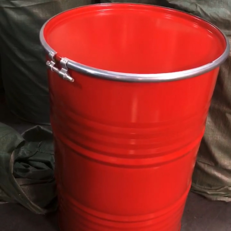 厂家210L全新红色开口金属烤漆桶马口铁