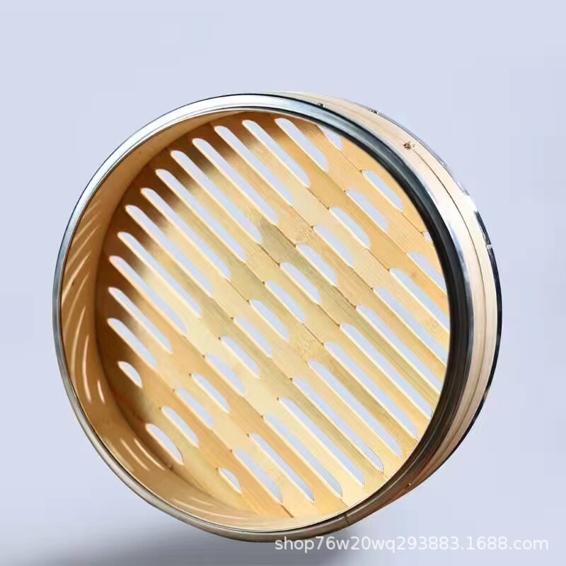 新しいステンレス鋼エッジング商業小籠包蒸しパン餃子レストラン家庭用手作り竹籠蒸し器蒸し器|undefined
