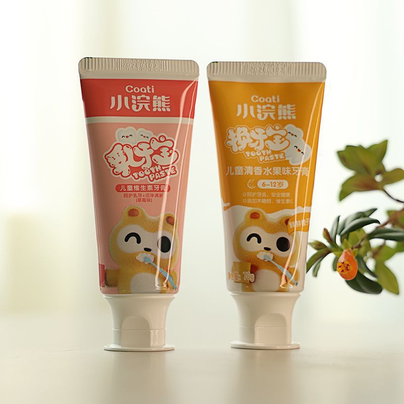 Wholesale Little Raccoon Children's Olafluor Toothpaste 70g Crystal Strawberry Orange Flavor for 3-12 Year Old Kids Brushing Their Teeth
