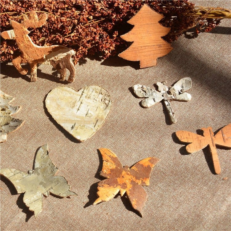 Birch Bark Pentagram Birch Bark Bark Christmas Decoration Christmas Tree Patch Christmas Garland Decoration Accessories